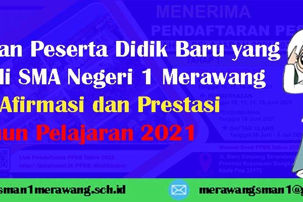 Pengumuman Peserta Didik Baru yang Diterima di SMA Negeri 1 Merawang  Jalur Afirmasi dan Prestasi Tahun Pelajaran 2021/2022