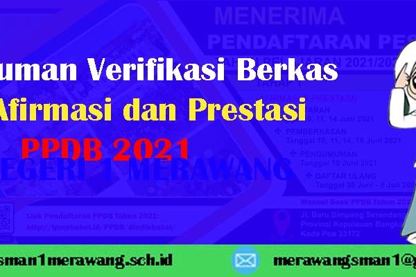 Hasil Verifikasi Berkas Jalur Afirmasi dan Prestasi PPDB 2021